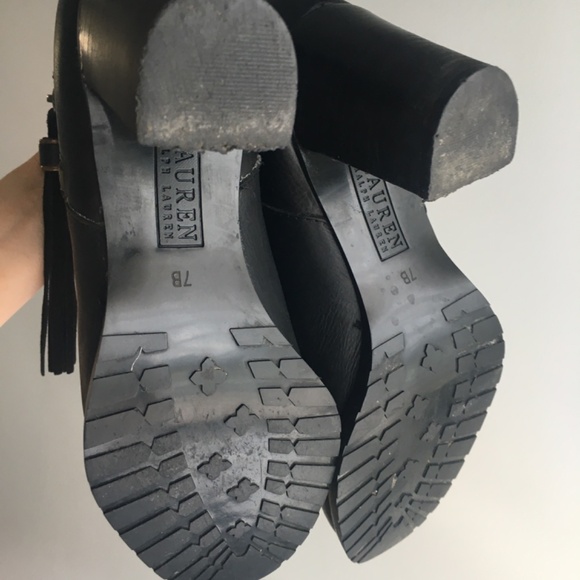 Lauren Ralph Lauren Carah leather ankle boots with tassel - Picture 8 of 10